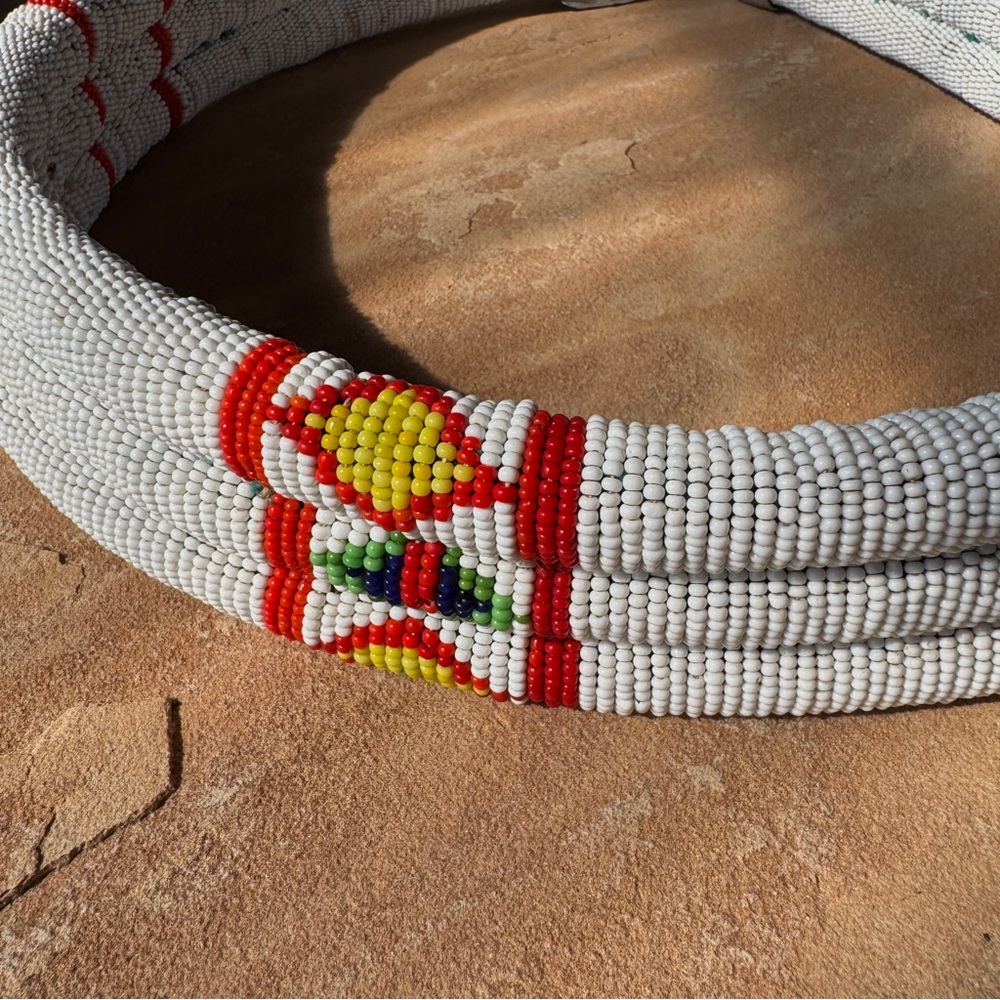 Vintage Zulu Beaded Belt – South African Tribal Waist Belt – Glass Seed Beads